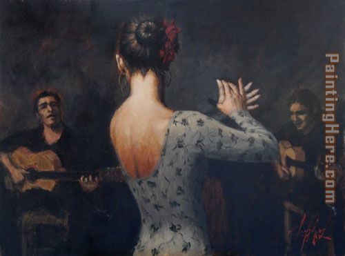 tab flam v painting - Flamenco Dancer tab flam v art painting